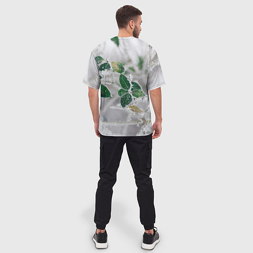 Мужская футболка оверсайз Green winter / 3D-принт – фото 4