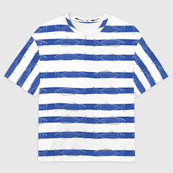 Мужская футболка оверсайз Рыбы в полоску