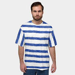 Футболка оверсайз мужская Рыбы в полоску, цвет: 3D-принт — фото 2