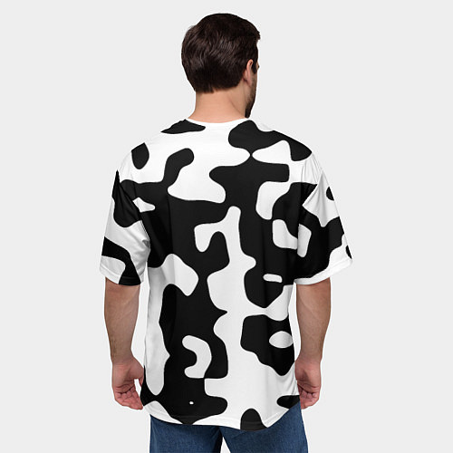 Мужская футболка оверсайз Камуфляж Cowskin крупный / 3D-принт – фото 4