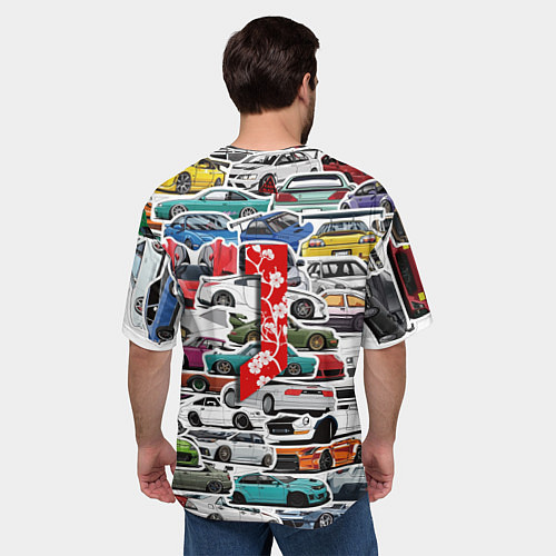 Мужская футболка оверсайз JDM автомобили 90х / 3D-принт – фото 4