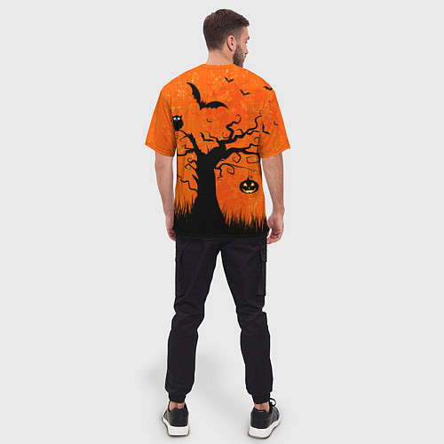 Мужская футболка оверсайз Мрачное дерево / 3D-принт – фото 4