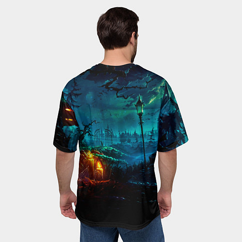 Мужская футболка оверсайз Мрачное место / 3D-принт – фото 4