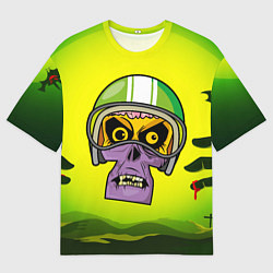 Мужская футболка оверсайз Американский футболист зомби