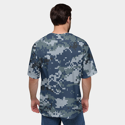 Мужская футболка оверсайз Камуфляж Росгвардия цифра / 3D-принт – фото 4