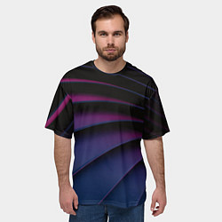 Футболка оверсайз мужская Спиральные тёмные пластины, цвет: 3D-принт — фото 2
