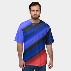 Футболка оверсайз мужская Синий и красный песок, цвет: 3D-принт — фото 2
