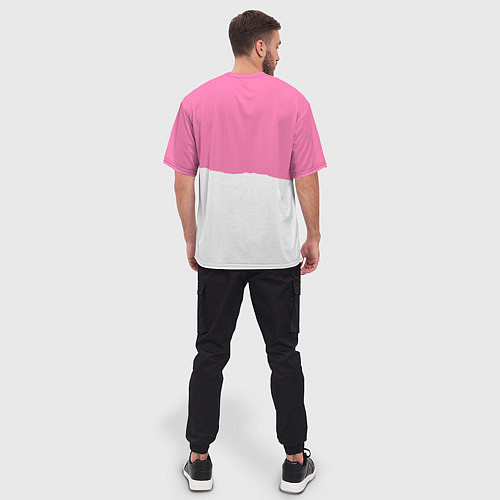 Мужская футболка оверсайз Stray Kids pink and white / 3D-принт – фото 4