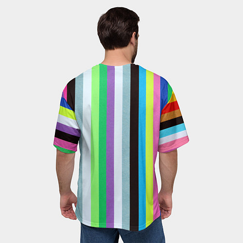 Мужская футболка оверсайз Множество цветов / 3D-принт – фото 4