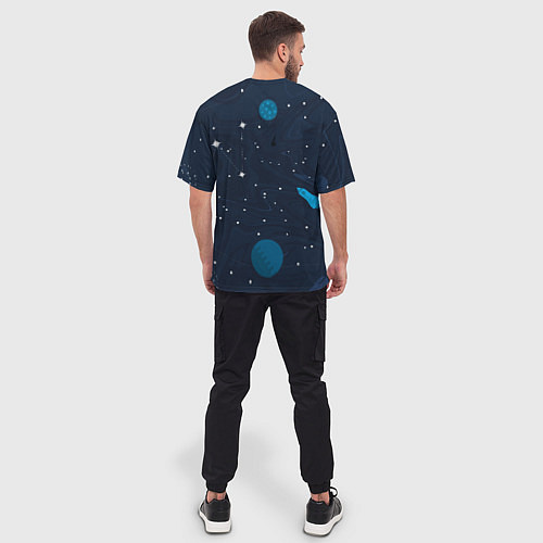 Мужская футболка оверсайз Череп в космосе / 3D-принт – фото 4