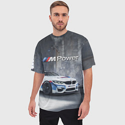 Футболка оверсайз мужская BMW M4 GT4 - racing team - motorsport, цвет: 3D-принт — фото 2