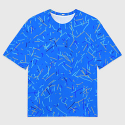 Футболка оверсайз мужская Особый Сине-голубой абстрактный, цвет: 3D-принт