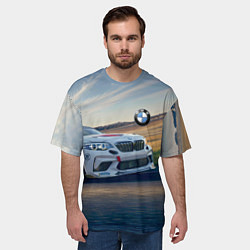 Футболка оверсайз мужская Мощная бэха на трассе, цвет: 3D-принт — фото 2