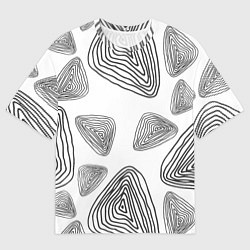 Мужская футболка оверсайз Чёрные отпечатки древности