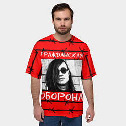 Футболка оверсайз мужская Егор Летов - Гражданская Оборона, цвет: 3D-принт — фото 2