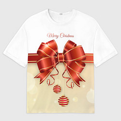 Мужская футболка оверсайз Подарочный бант с лентой