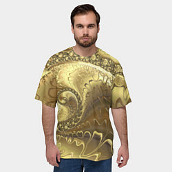 Футболка оверсайз мужская Золотая абстракция, цвет: 3D-принт — фото 2