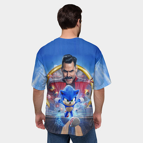 Мужская футболка оверсайз Соник и доктор Эггман / 3D-принт – фото 4