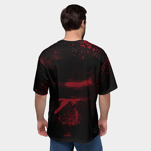 Мужская футболка оверсайз Slipknot dark red / 3D-принт – фото 4