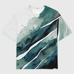 Футболка оверсайз мужская Акварельные контрастные разводы, цвет: 3D-принт