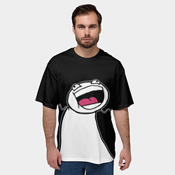 Футболка оверсайз мужская Йолло - Мемные стикеры, цвет: 3D-принт — фото 2