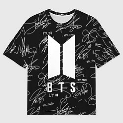 Мужская футболка оверсайз BTS - Автографы