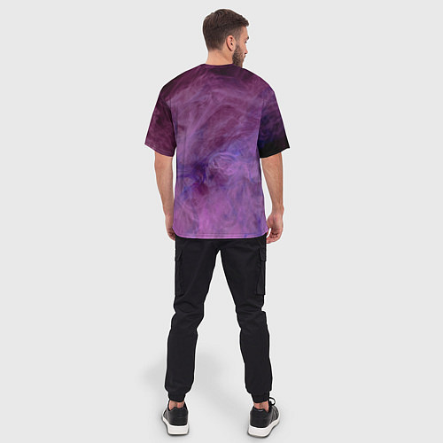 Мужская футболка оверсайз Сиреневый туман / 3D-принт – фото 4