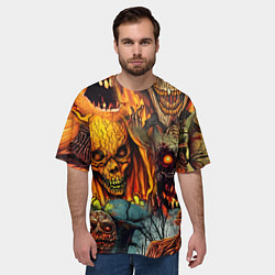Футболка оверсайз мужская Монстры ужасные хэллоуинские, цвет: 3D-принт — фото 2