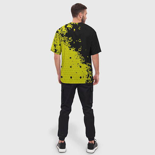 Мужская футболка оверсайз Black & Yellow / 3D-принт – фото 4