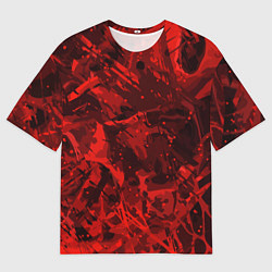 Футболка оверсайз мужская Красные кляксы, цвет: 3D-принт