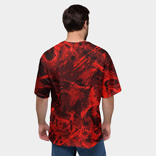Мужская футболка оверсайз Красные кляксы / 3D-принт – фото 4