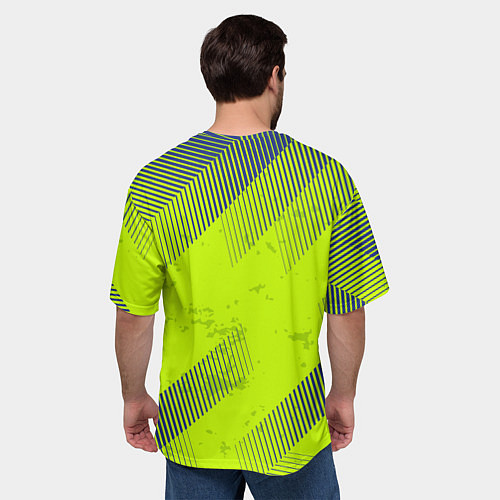 Мужская футболка оверсайз Green sport style / 3D-принт – фото 4