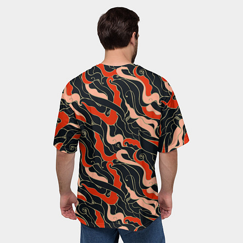 Мужская футболка оверсайз Japanese pattern / 3D-принт – фото 4