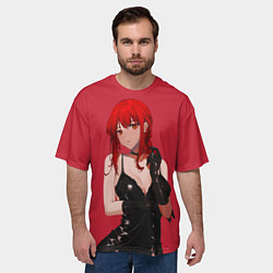 Футболка оверсайз мужская Макима в красивом платье, цвет: 3D-принт — фото 2