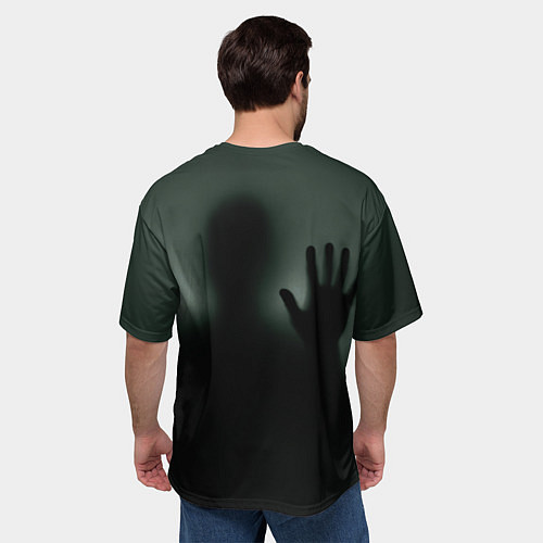 Мужская футболка оверсайз Хэллоуин - тень призрака / 3D-принт – фото 4