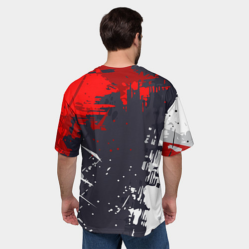 Мужская футболка оверсайз Абстрактные брызги / 3D-принт – фото 4