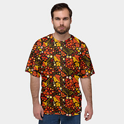 Футболка оверсайз мужская Осенняя хохлома, цвет: 3D-принт — фото 2