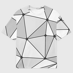 Футболка оверсайз мужская Геометрические линии на сером фоне, цвет: 3D-принт