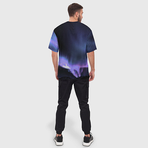 Мужская футболка оверсайз Northern lights / 3D-принт – фото 4