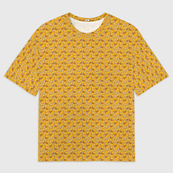 Футболка оверсайз мужская Паттерн с утятами, цвет: 3D-принт