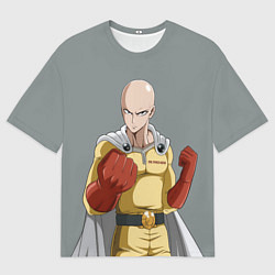 Мужская футболка оверсайз Ванпанчмен - герой Сайтама