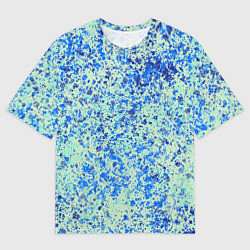 Футболка оверсайз мужская Текстура абстракция лёд синий, цвет: 3D-принт