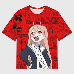 Мужская футболка оверсайз Power - Демон - Человек бензопила