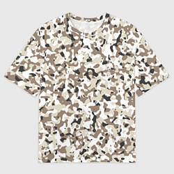 Футболка оверсайз мужская Камуфляж зима мелкий, цвет: 3D-принт