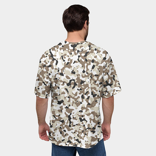 Мужская футболка оверсайз Камуфляж зима мелкий / 3D-принт – фото 4