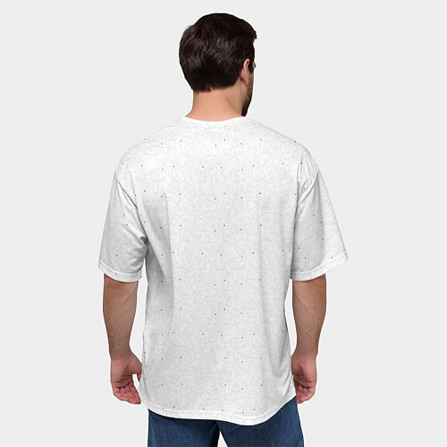 Мужская футболка оверсайз Santa Rabbit Merry Christmas! / 3D-принт – фото 4