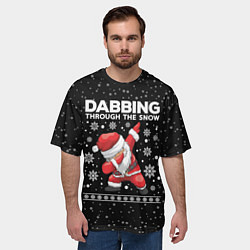 Футболка оверсайз мужская Santa dabbing, through the snow, цвет: 3D-принт — фото 2