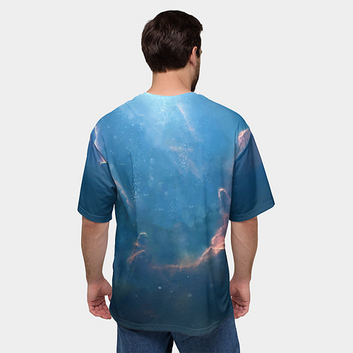 Мужская футболка оверсайз Оторвавшийся от космического корабля космонавт - N / 3D-принт – фото 4