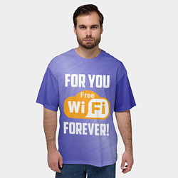 Футболка оверсайз мужская Бесплатный Wi-Fi навсегда, цвет: 3D-принт — фото 2