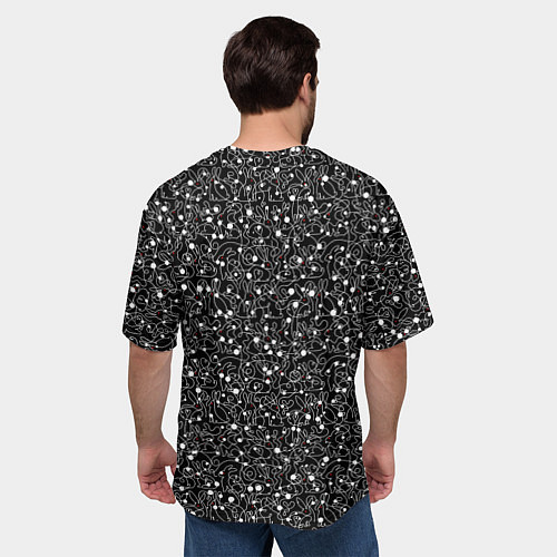 Мужская футболка оверсайз Кролики с красными глазами / 3D-принт – фото 4